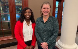 Haliyma Jones (left) poses with Mayor Annalee Sams after being confirmed as the City of Dalton's HR director