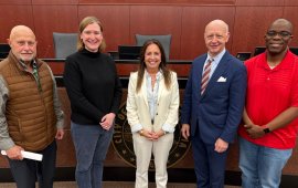 New City Councilmember Julie Locke (center) poses with the Mayor and Council 