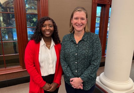 Haliyma Jones (left) poses with Mayor Annalee Sams after being confirmed as the City of Dalton's HR director