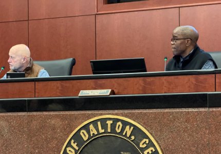 Mayor Pro Tem Tyree Goodlett (right) presided over Monday night's meeting