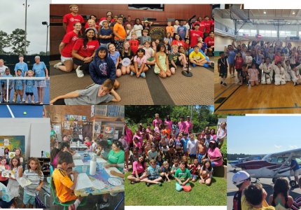 A collage of photos shows kids having fun at Dalton Parks and Rec camps 
