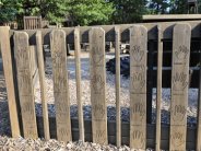 Fence with hand prints