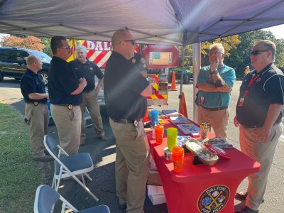Dalton firefighters speak to members of the public