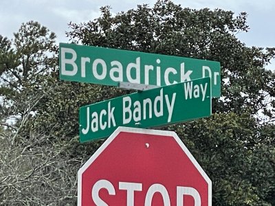 A road sign for Jack Bandy Way