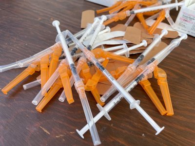 Syringes filled with the COVID-19 vaccine