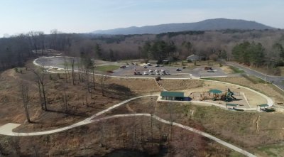 An aerial view of Haig Mill Lake Park