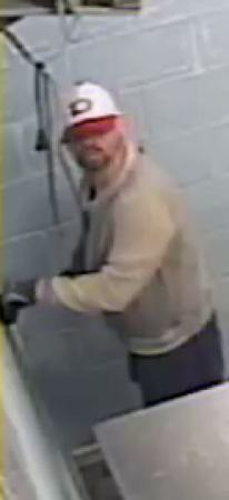 The suspect was recorded by surveillance cameras