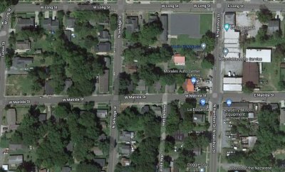 A satellite image of the area where the shooting occurred