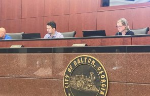  City Councilmembers Dennis Mock, Nicky Lama, and Mayor Annalee Sams listen during a staff presentation at Monday night's meetin