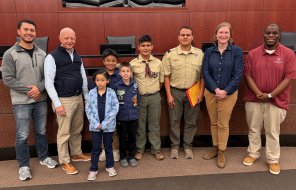 The Mayor and Council pose with members of Dalton Cub Scout Pack 60 after Monday night's meeting 