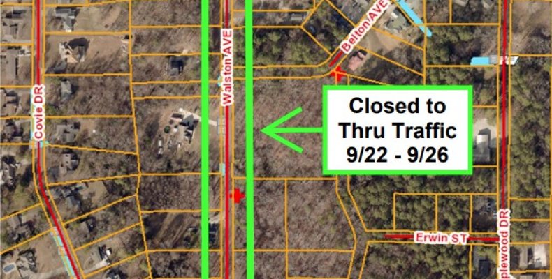 A satellite map shows the affected area of Walston Drive